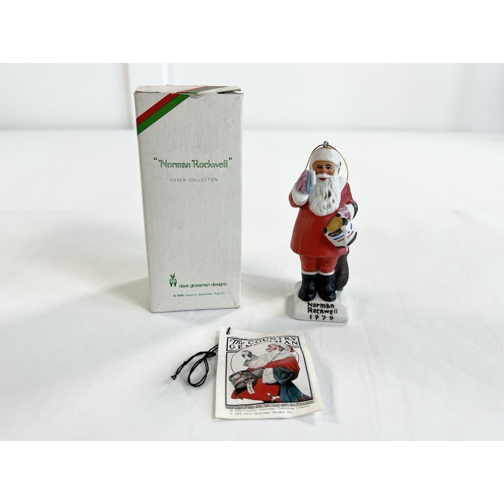 Vtg 1979 Norman Rockwell Santa Drum For‎ Tommy Christmas Ornament Grossman Box